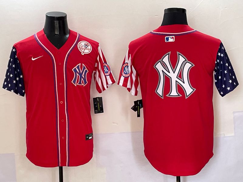 Men New York Yankees Blank Red a generation of national flags Jointly Name 2025 Nike MLB Jersey style 32->new york yankees->MLB Jersey